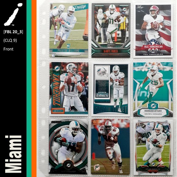 NFL Other - Miami Dolphins 9 Player Card Lot [FBL20_3]